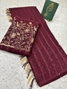 Georgette Saree with Fancy worked blouse