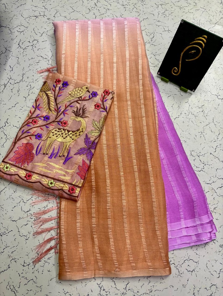 Georgette Saree with Fancy worked blouse