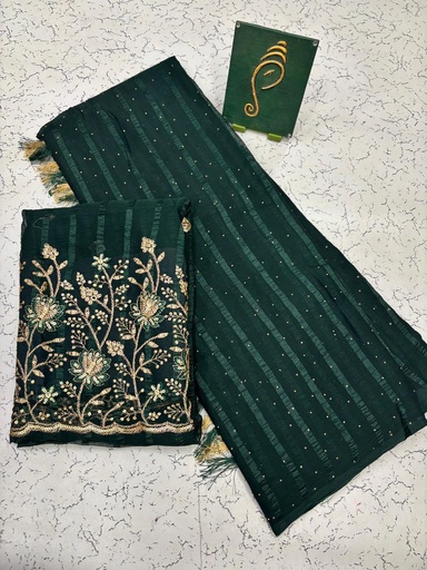 Georgette Saree with Fancy worked blouse